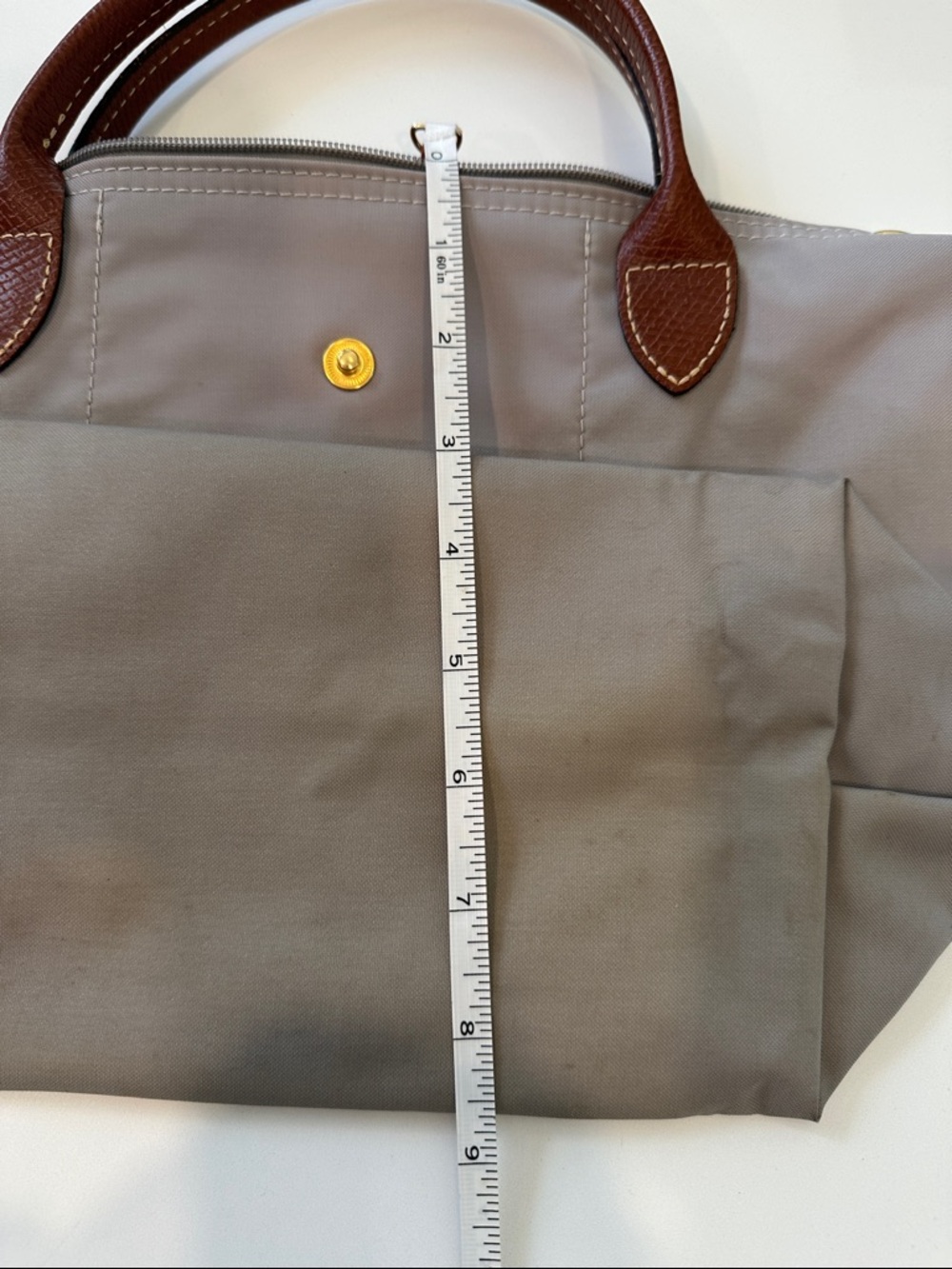 Longchamp Small La Pliage Tote in Light Gray - Picture 7 of 9